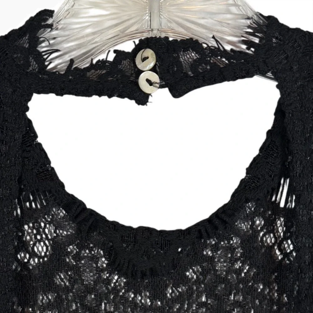 NWT FREE PEOPLE LACE DAYDREAM BODYCON SLIP DRESS BLACK, Size Small